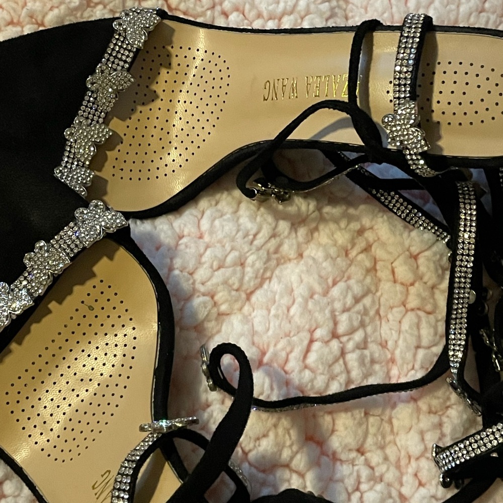 Lace up butterfly heels